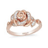 Thumbnail Image 0 of Enchanted Disney Belle 1/10 CT. T.W. Diamond Rose Ring in 10K Rose Gold