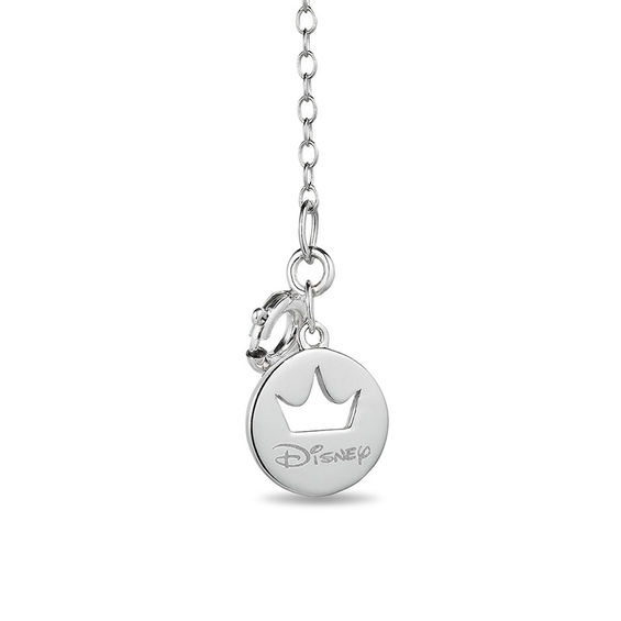 Enchanted Disney Snow White 3.5mm Garnet and 1/8 CT. T.w. Diamond Pendant in Sterling Silver and 10K Rose Gold - 19"