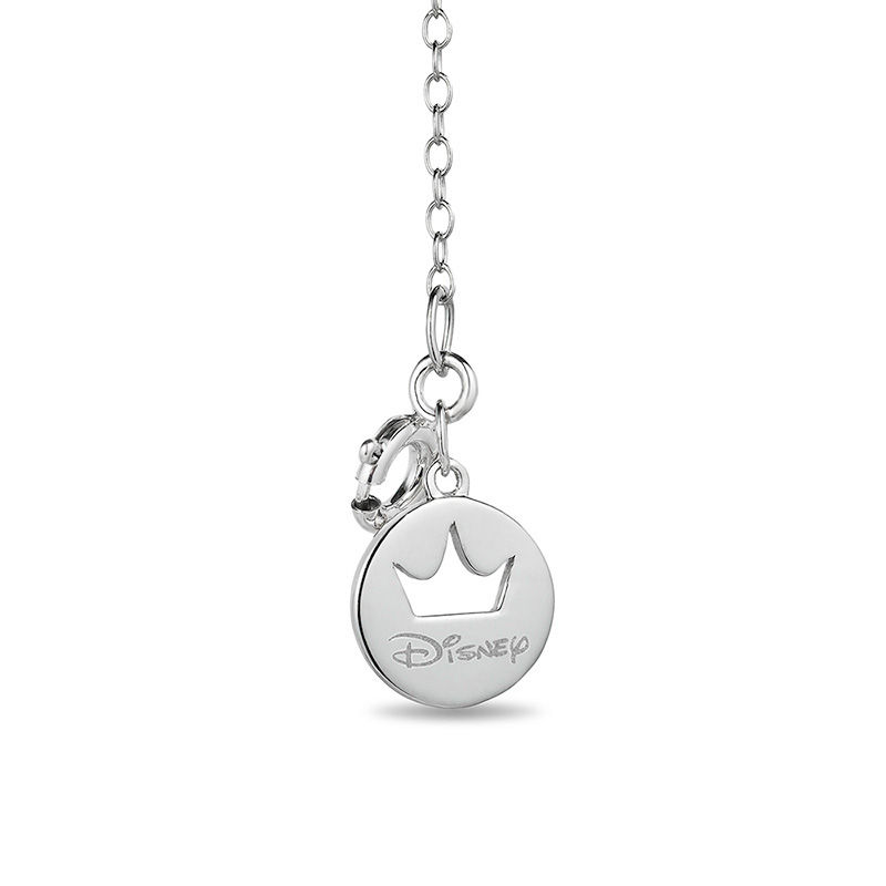 Enchanted Disney Snow White 3.5mm Garnet and 1/8 CT. T.W. Diamond Pendant in Sterling Silver and 10K Rose Gold - 19"