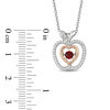 Thumbnail Image 2 of Enchanted Disney Snow White 3.5mm Garnet and 1/8 CT. T.W. Diamond Pendant in Sterling Silver and 10K Rose Gold - 19"