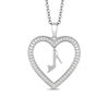 Thumbnail Image 1 of Enchanted Disney Cinderella 1/5 CT. T.W. Diamond Glass Slipper and Heart Pendant in Sterling Silver - 19"