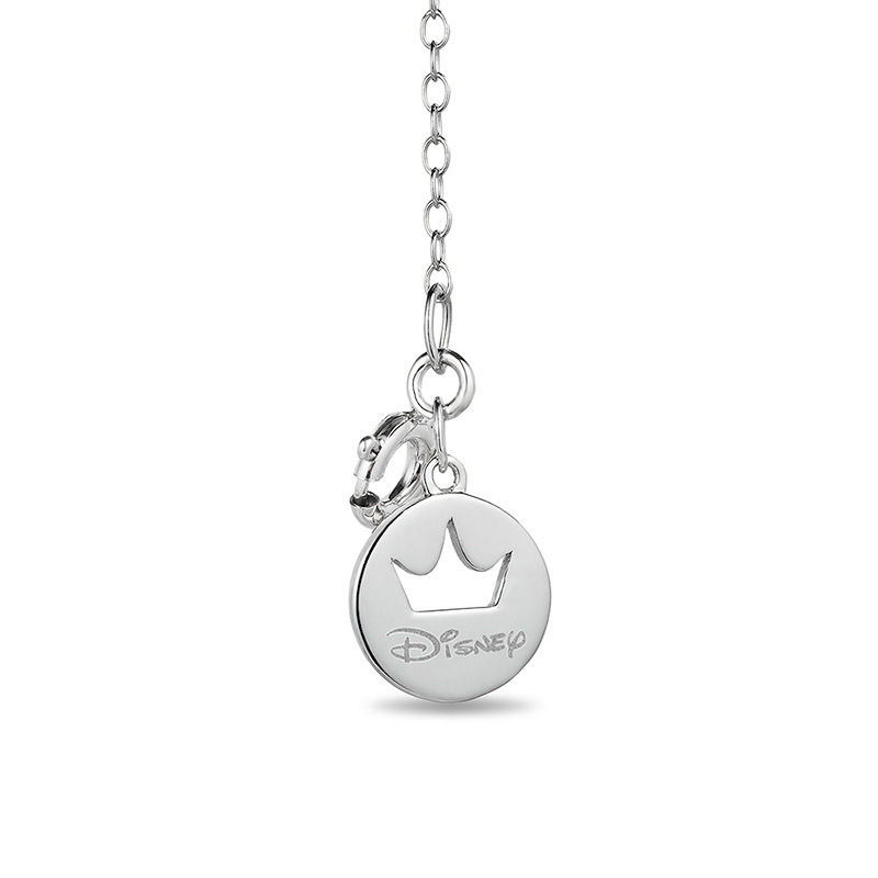 Main Image 2 of Enchanted Disney Cinderella 1/5 CT. T.W. Diamond Glass Slipper and Heart Pendant in Sterling Silver - 19"