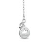 Thumbnail Image 2 of Enchanted Disney Cinderella Oval London Blue Topaz and 1/10 CT. T.W. Diamond Carriage Pendant in Sterling Silver - 19"
