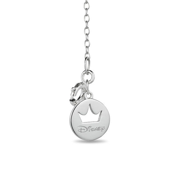 Enchanted Disney Cinderella Oval London Blue Topaz and 1/10 CT. T.w. Diamond Carriage Pendant in Sterling Silver - 19"