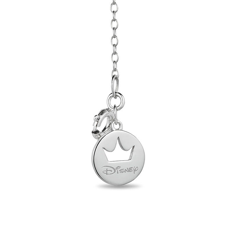 Main Image 2 of Enchanted Disney Cinderella Oval London Blue Topaz and 1/10 CT. T.W. Diamond Carriage Pendant in Sterling Silver - 19"