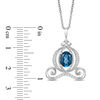 Thumbnail Image 2 of Enchanted Disney Cinderella Oval London Blue Topaz and 1/10 CT. T.W. Diamond Carriage Pendant in Sterling Silver - 19"