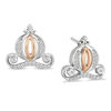 Thumbnail Image 0 of Enchanted Disney Cinderella 1/10 CT. T.W. Diamond Carriage Stud Earrings in Sterling Silver and 10K Rose Gold