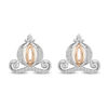 Thumbnail Image 1 of Enchanted Disney Cinderella 1/10 CT. T.W. Diamond Carriage Stud Earrings in Sterling Silver and 10K Rose Gold