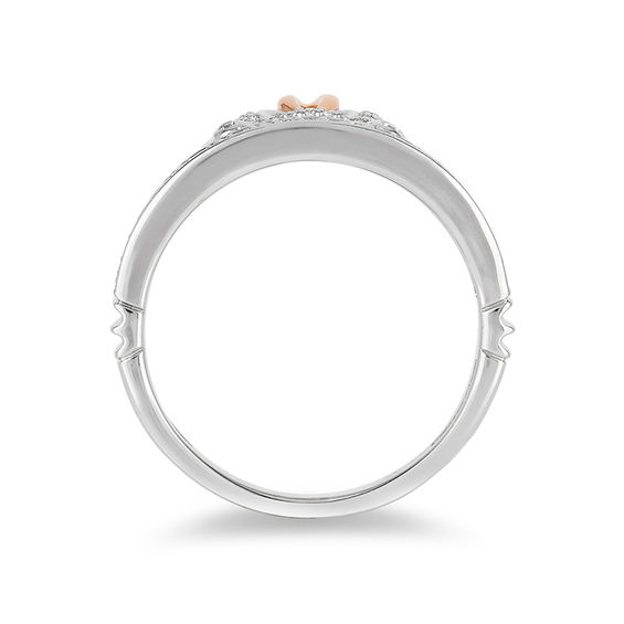 Enchanted Disney Cinderella 1/6 CT. T.w. Diamond Carriage Ring in Sterling Silver and 10K Rose Gold