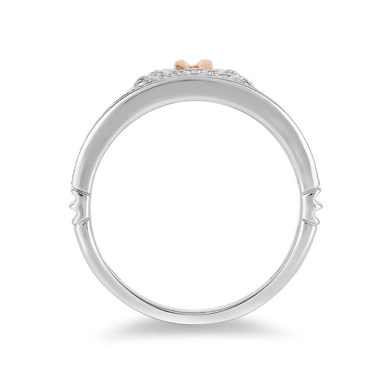 Enchanted Disney Cinderella 1/6 CT. T.W. Diamond Carriage Ring in Sterling Silver and 10K Rose Gold