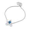 Thumbnail Image 0 of Enchanted Disney Cinderella Oval Blue Topaz and 1/10 CT. T.W. Diamond Carriage Bolo Bracelet in Sterling Silver - 9.5"