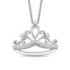 Thumbnail Image 1 of Enchanted Disney Princess 1/10 CT. T.W. Diamond Tiara Pendant in Sterling Silver - 19"