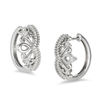 Thumbnail Image 1 of Enchanted Disney Princess 1/5 CT. T.W. Diamond Tiara Hoop Earrings in Sterling Silver