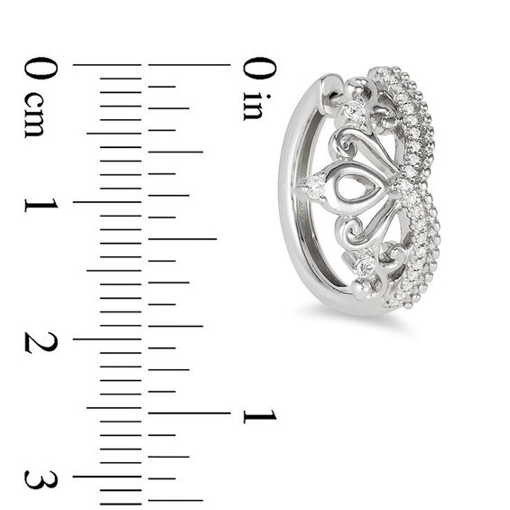 Enchanted Disney Princess 1/5 CT. T.W. Diamond Tiara Hoop Earrings in Sterling Silver Enchanted Disney Princess 1/5 CT. T.W. Diamond Tiara Hoop Earrings in Sterling Silver
