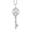 Thumbnail Image 0 of Enchanted Disney Princess 1/20 CT. T.W. Diamond Castle Key Pendant in Sterling Silver - 19"