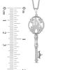 Thumbnail Image 2 of Enchanted Disney Princess 1/20 CT. T.W. Diamond Castle Key Pendant in Sterling Silver - 19"