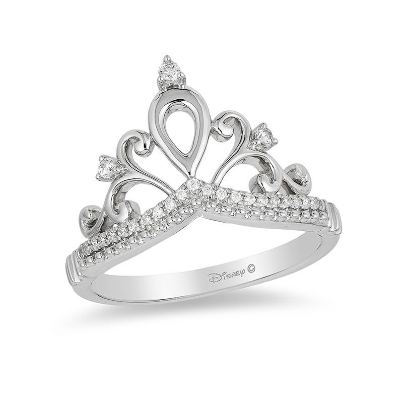 Enchanted Disney Princess 1/10 CT. T.W. Diamond Tiara Ring in Sterling Silver