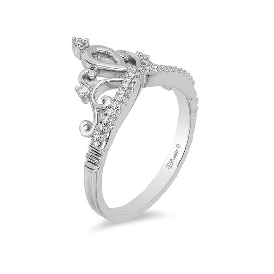 Enchanted Disney Princess 1/10 CT. T.w. Diamond Tiara Ring in Sterling Silver