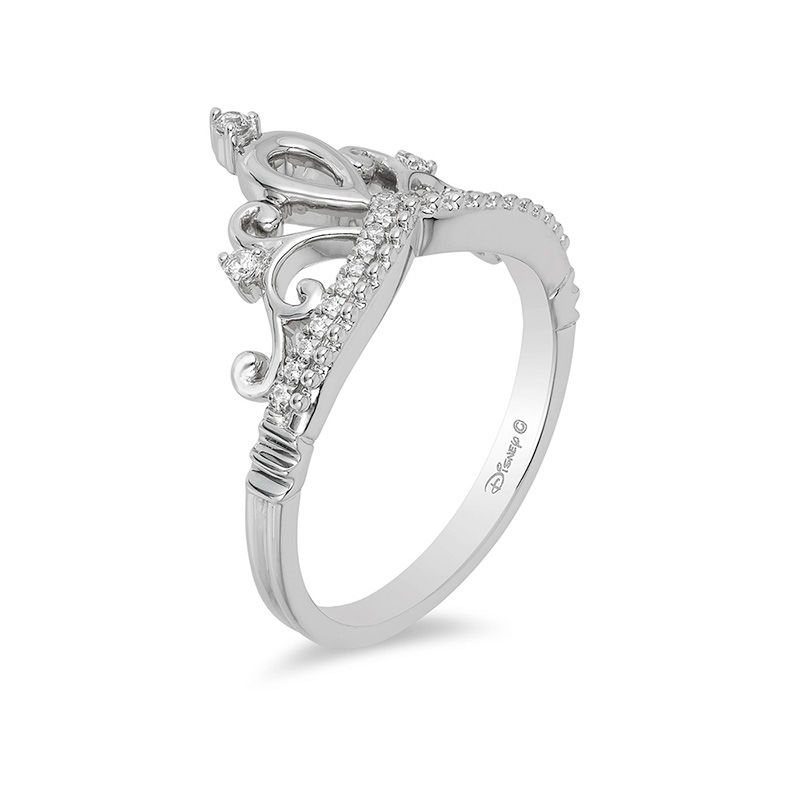 Enchanted Disney Princess 1 10 CT. T.W. Diamond Tiara Ring in Sterling Silver Zales
