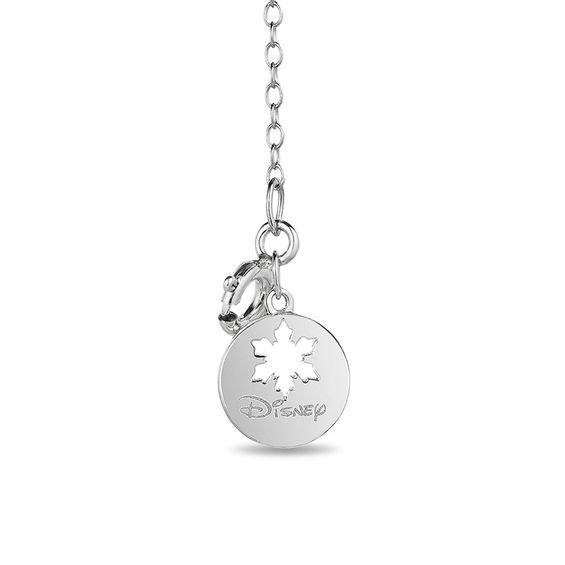 Enchanted Disney Elsa 1/5 CT. T.w. Diamond Snowflake Heart Pendant in Sterling Silver - 19"