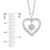 Thumbnail Image 3 of Enchanted Disney Elsa 1/5 CT. T.W. Diamond Snowflake Heart Pendant in Sterling Silver - 19"