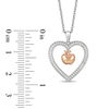 Thumbnail Image 3 of Enchanted Disney Snow White 1/5 CT. T.W. Diamond Apple Heart Pendant in Sterling Silver and 10K Rose Gold - 19"