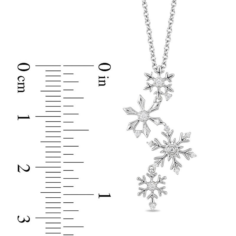 Main Image 3 of Enchanted Disney Elsa 1/10 CT. T.W. Diamond Snowflake Pendant in Sterling Silver - 19"