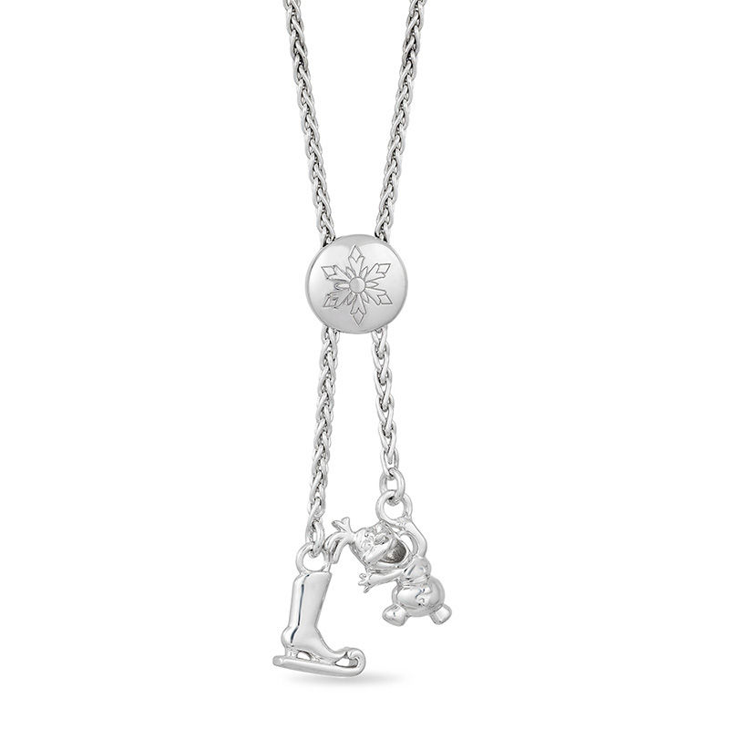 Main Image 3 of Enchanted Disney Elsa 1/6 CT. T.W. Diamond Snowflake Bolo Bracelet in Sterling Silver - 9.5"