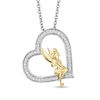 Thumbnail Image 0 of Enchanted Disney Tinker Bell 1/5 CT. T.W. Diamond Heart Pendant in Sterling Silver and 10K Gold - 19"