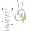 Thumbnail Image 2 of Enchanted Disney Tinker Bell 1/5 CT. T.W. Diamond Heart Pendant in Sterling Silver and 10K Gold - 19"