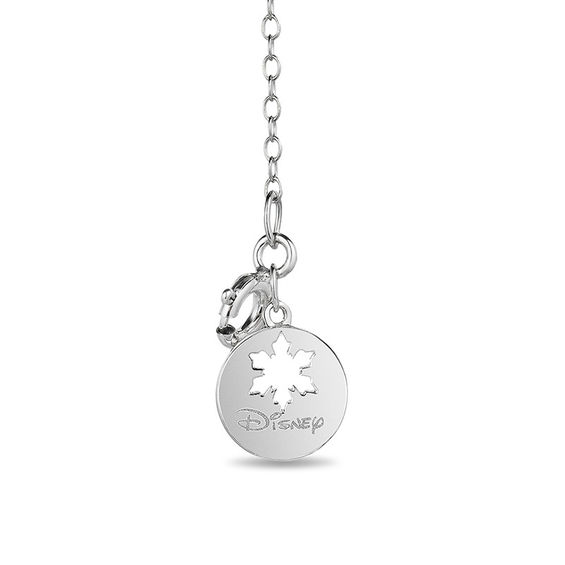 Enchanted Disney Elsa 5.0mm Aquamarine and 1/10 CT. T.w. Diamond Key Pendant in Sterling Silver - 19"