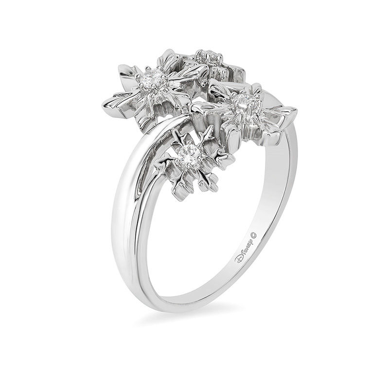Main Image 2 of Enchanted Disney Elsa 1/10 CT. T.W. Diamond Snowflake Ring in Sterling Silver