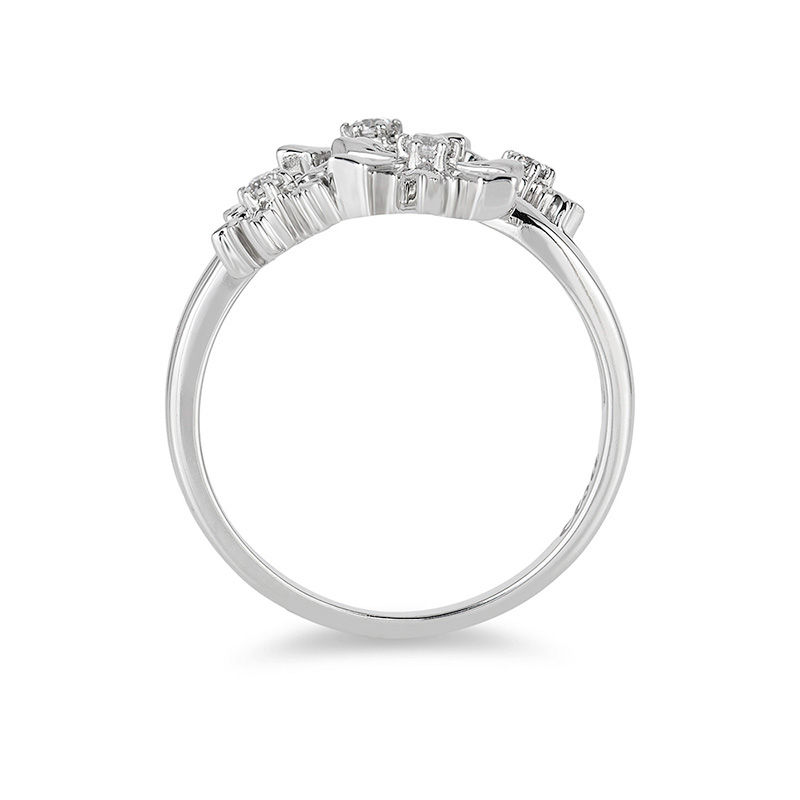 Main Image 3 of Enchanted Disney Elsa 1/10 CT. T.W. Diamond Snowflake Ring in Sterling Silver