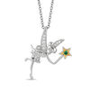 Thumbnail Image 1 of Enchanted Disney Tinker Bell Tourmaline and 1/10 CT. T.W. Diamond Pendant in Sterling Silver and 10K Gold Plate - 19"