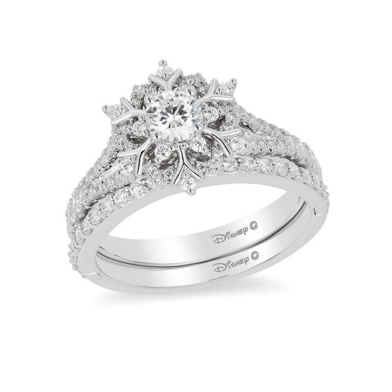 Enchanted Disney Elsa 5/8 CT. T.w. Diamond Snowflake Engagement Ring in 14K White Gold