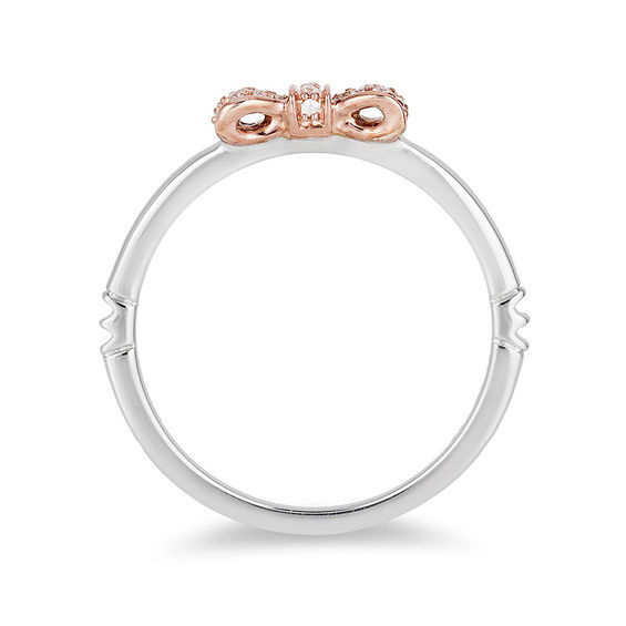 Enchanted Disney Snow White 1/10 CT. T.w. Diamond Bow Anniversary Band in 14K Two-Tone Gold