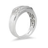 Thumbnail Image 1 of Enchanted Disney Men's 1/4 CT. T.W. Diamond Two Row Wedding Band in 14K White Gold