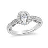 Enchanted Disney Ariel 1 CT. T.W. Oval Diamond Frame Engagement Ring in 14K White Gold