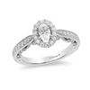 Thumbnail Image 1 of Enchanted Disney Ariel 1 CT. T.W. Oval Diamond Frame Engagement Ring in 14K White Gold