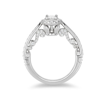 Enchanted Disney Ariel 2.1 CT Oval Diamond Frame Engagement Ring 14K Gold Finish 