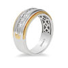 Thumbnail Image 1 of Enchanted Disney Men's 1/2 CT. T.W. Diamond Satin Wedding Band in 14K Two-Tone Gold