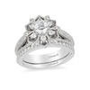 Thumbnail Image 2 of Enchanted Disney Elsa 1 CT. T.W. Diamond Snowflake Frame Engagement Ring in 14K White Gold