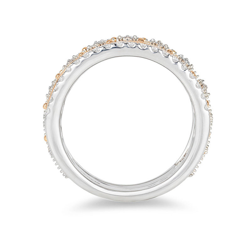 Main Image 3 of Enchanted Disney Princess 1/2 CT. T.W. Diamond Tiara Stackable Three Ring Set in 14K Two-Tone Gold