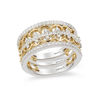 Thumbnail Image 0 of Enchanted Disney Princess 1/2 CT. T.W. Diamond Tiara Stackable Three Ring Set in 14K Two-Tone Gold