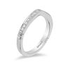 Thumbnail Image 1 of Enchanted Disney Princess 1/5 CT. T.W. Diamond Contour Grooved Shank Wedding Band in 14K White Gold