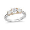 Thumbnail Image 1 of Enchanted Disney Cinderella 1-1/2 CT. T.W. Diamond Three Stone Engagement Ring in 14K Two-Tone Gold