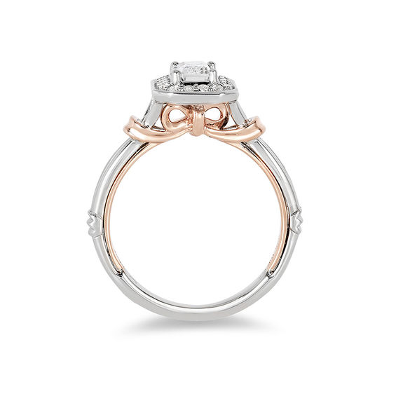 Enchanted Disney Snow White 5/8 CT. T.w. Emerald-Cut Diamond Frame Engagement Ring in 14K Two-Tone Gold