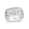 Thumbnail Image 0 of Enchanted Disney Men's 3/4 CT. T.W. Diamond Two Row Wedding Band in 14K White Gold