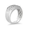 Thumbnail Image 1 of Enchanted Disney Men's 3/4 CT. T.W. Diamond Two Row Wedding Band in 14K White Gold