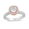 Thumbnail Image 1 of Enchanted Disney Princess 1-1/2 CT. T.W. Diamond Cushion Frame Crown Engagement Ring in 14K Two-Tone Gold